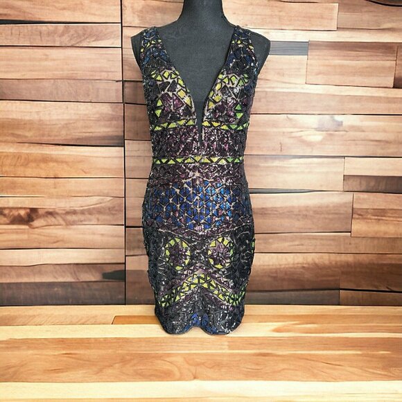 Jovani 04808 Plunging Back Sequin Dress Size 6 Prom ~Cocktail ~ Wedding - Picture 1 of 16